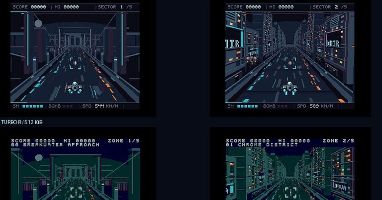 Neon Revenant pseudo-3D rail shooter in development for MSX
