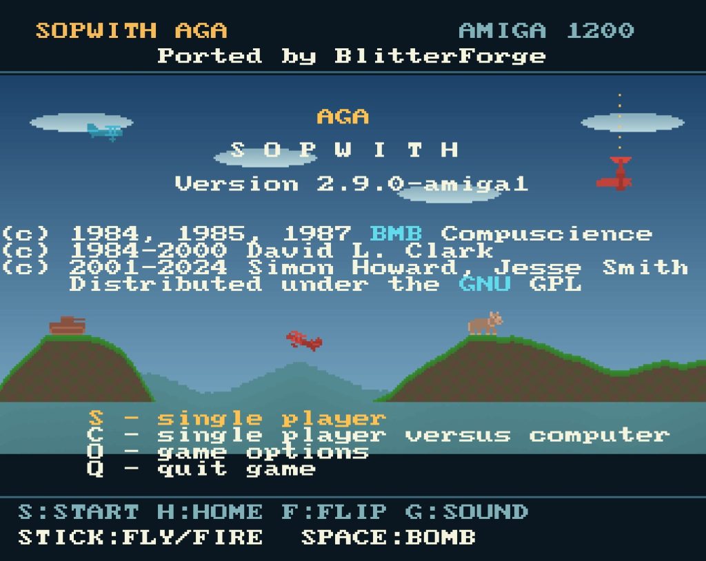 Sopwith Ported to Amiga 1200 as Free Action Game