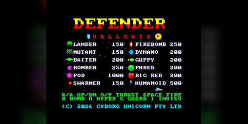 Cyborg Unicorn Releases Defender Hellgate for ZX Spectrum Next